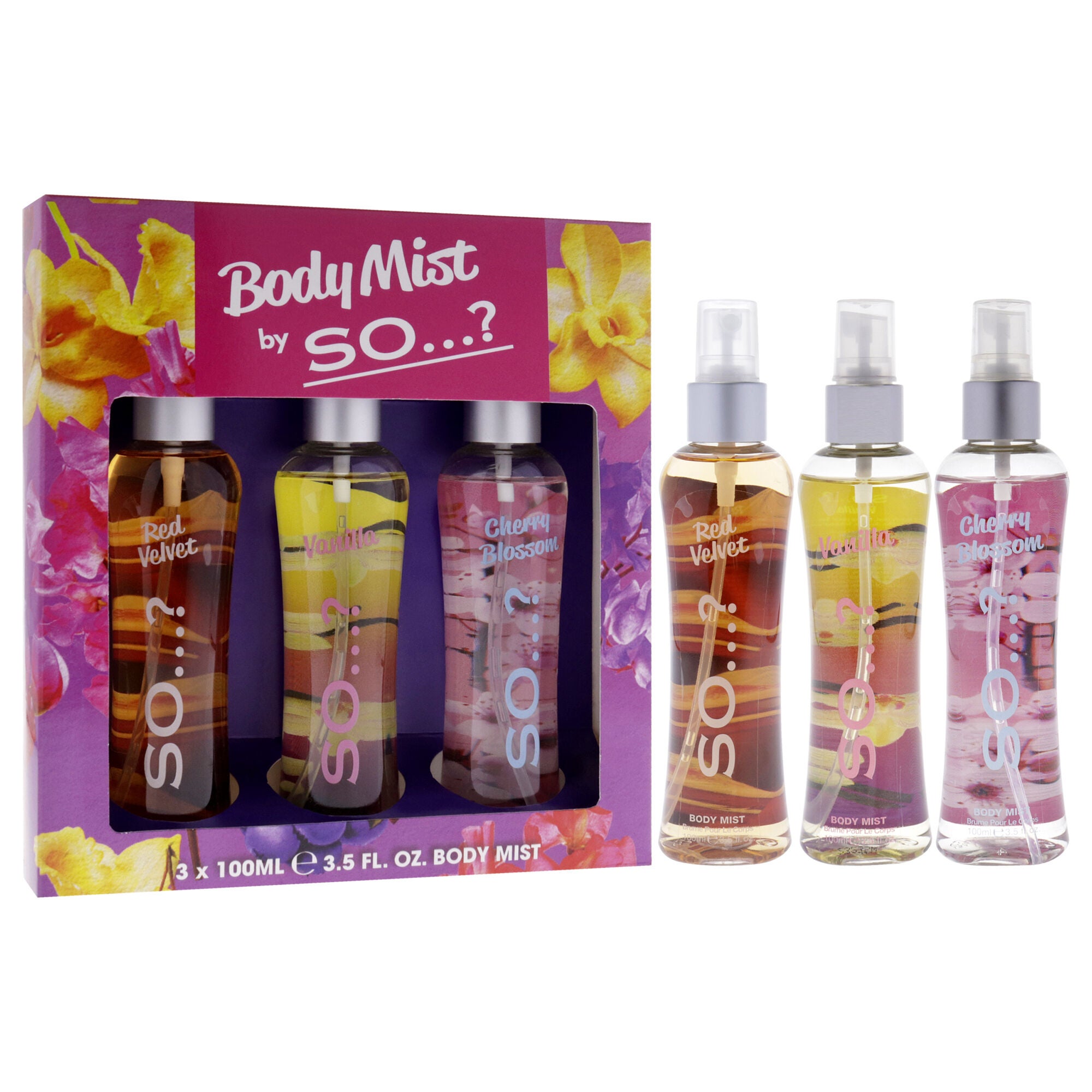 So Body Mist Set by So&hellip;? for Women - 3 Pc 3.5oz Body Mist - Red Velvet, 3.5oz Body Mist - Vanilla, 3.5oz Body Mist - Cherry Blossom, See Description, alternate image number 1