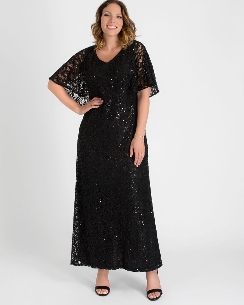 Celestial Cape Sleeve Gown, , alternate image number 6
