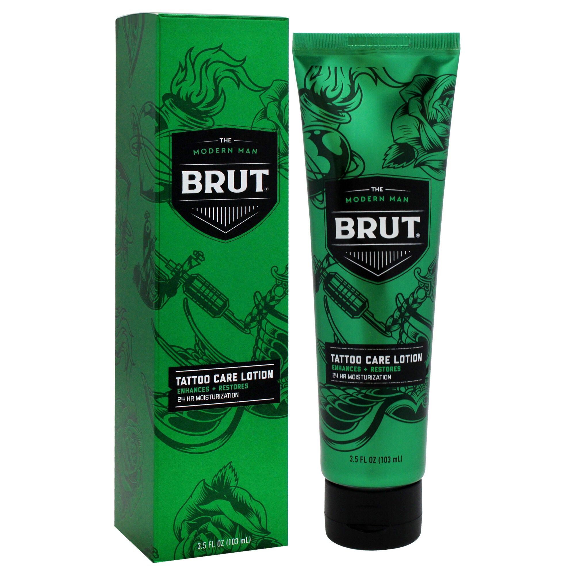 Tattoo Care Lotion 24 Hr Moisturization by Brut for Men - 3.5 oz Lotion, See Description, alternate image number 2