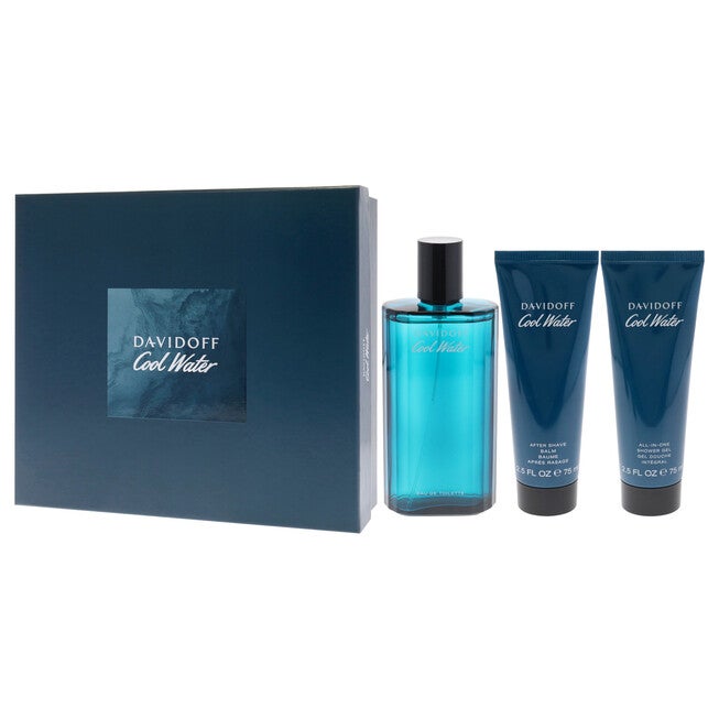 Cool Water by Davidoff for Men - 3 Pc Gift Set 4.2oz EDT Spray, 2.5oz Shower Gel, 2.5oz After Shave Balm, NA, alternate image number null