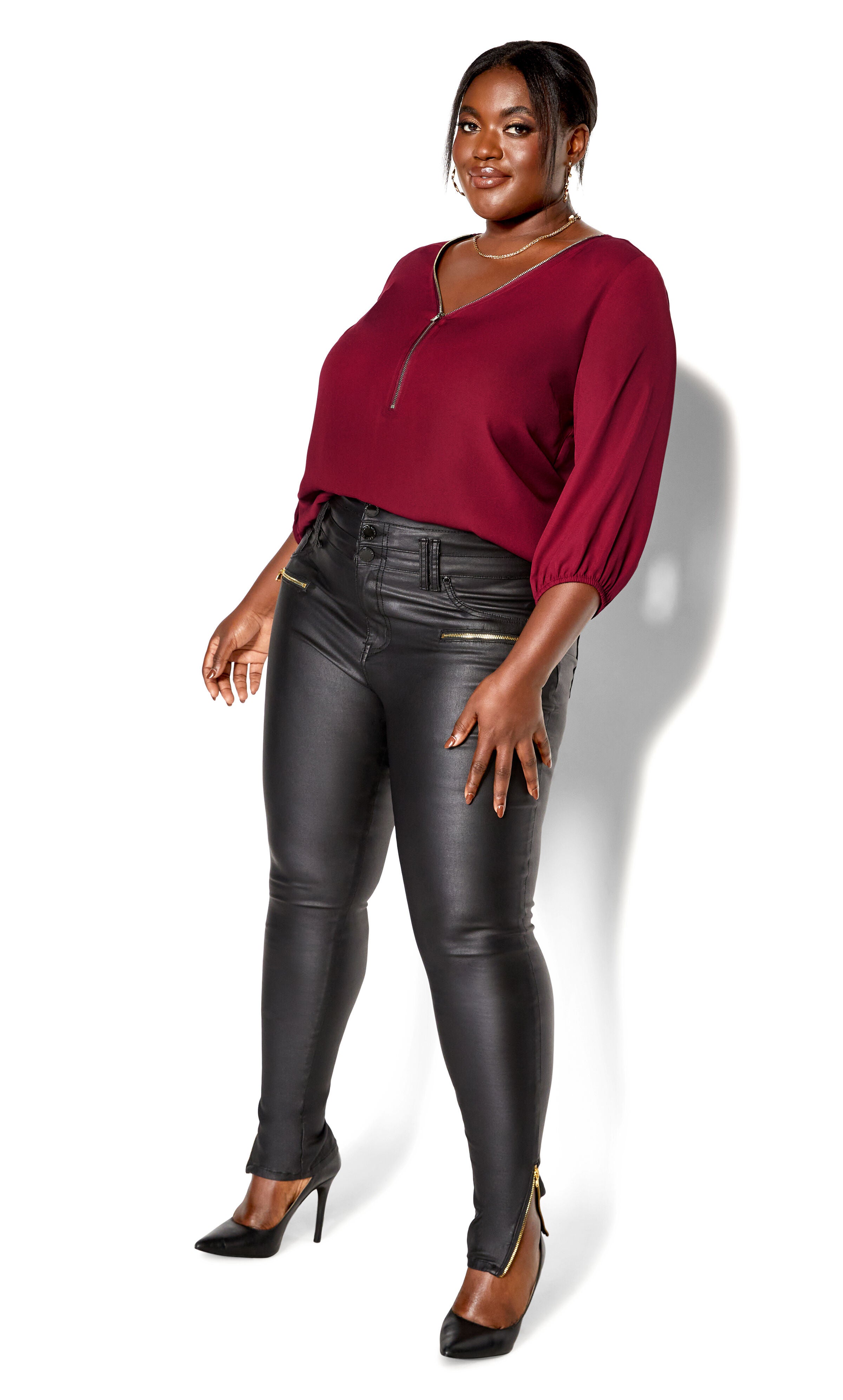 Sexy Fling Elbow Sleeve Top - ruby, , alternate image number 3