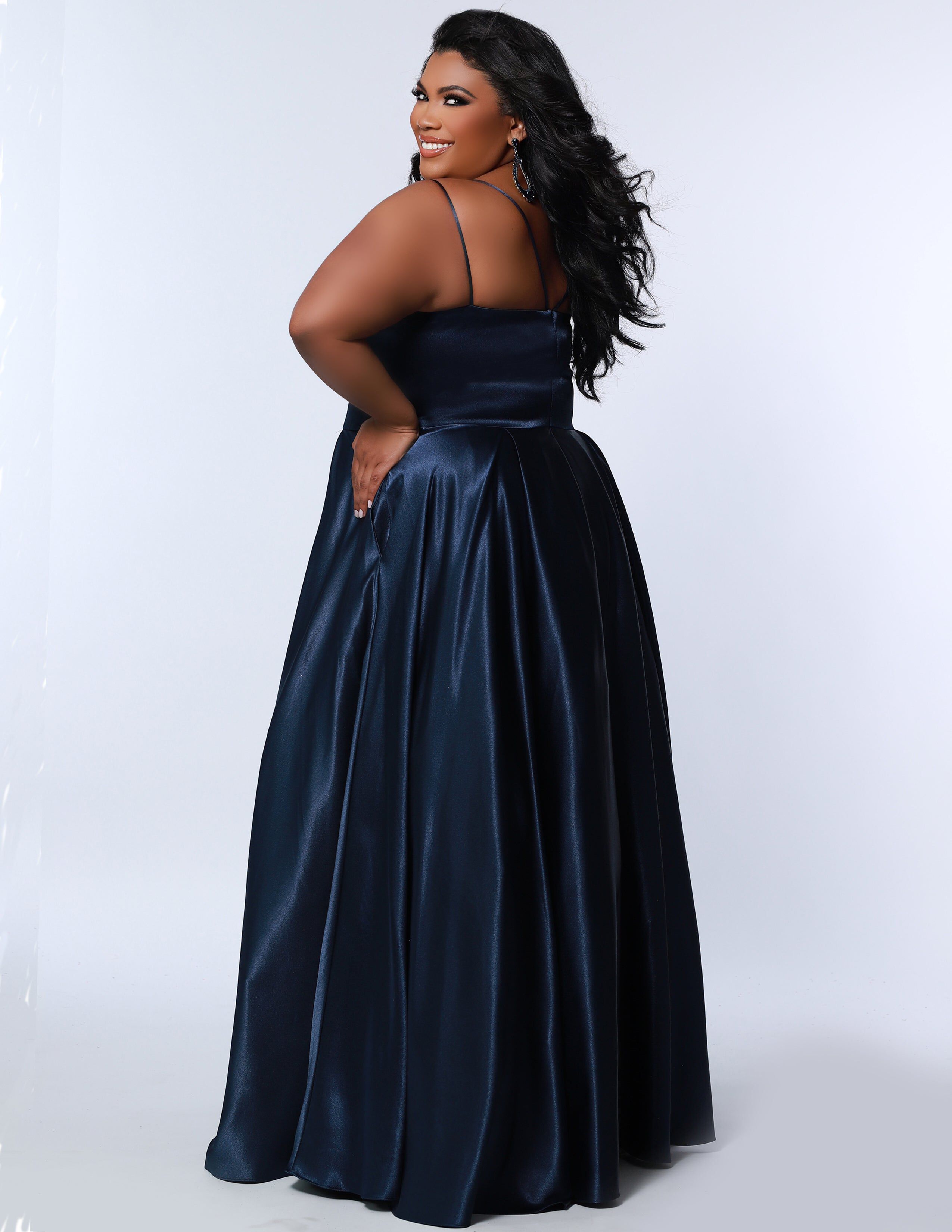 UNCOMPLICATED EVENING DRESS, Navy / Navy, alternate image number 1
