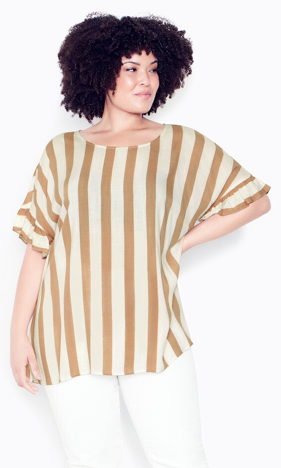 Simone Stripe Top - natural, Beige, hi-res image number 0
