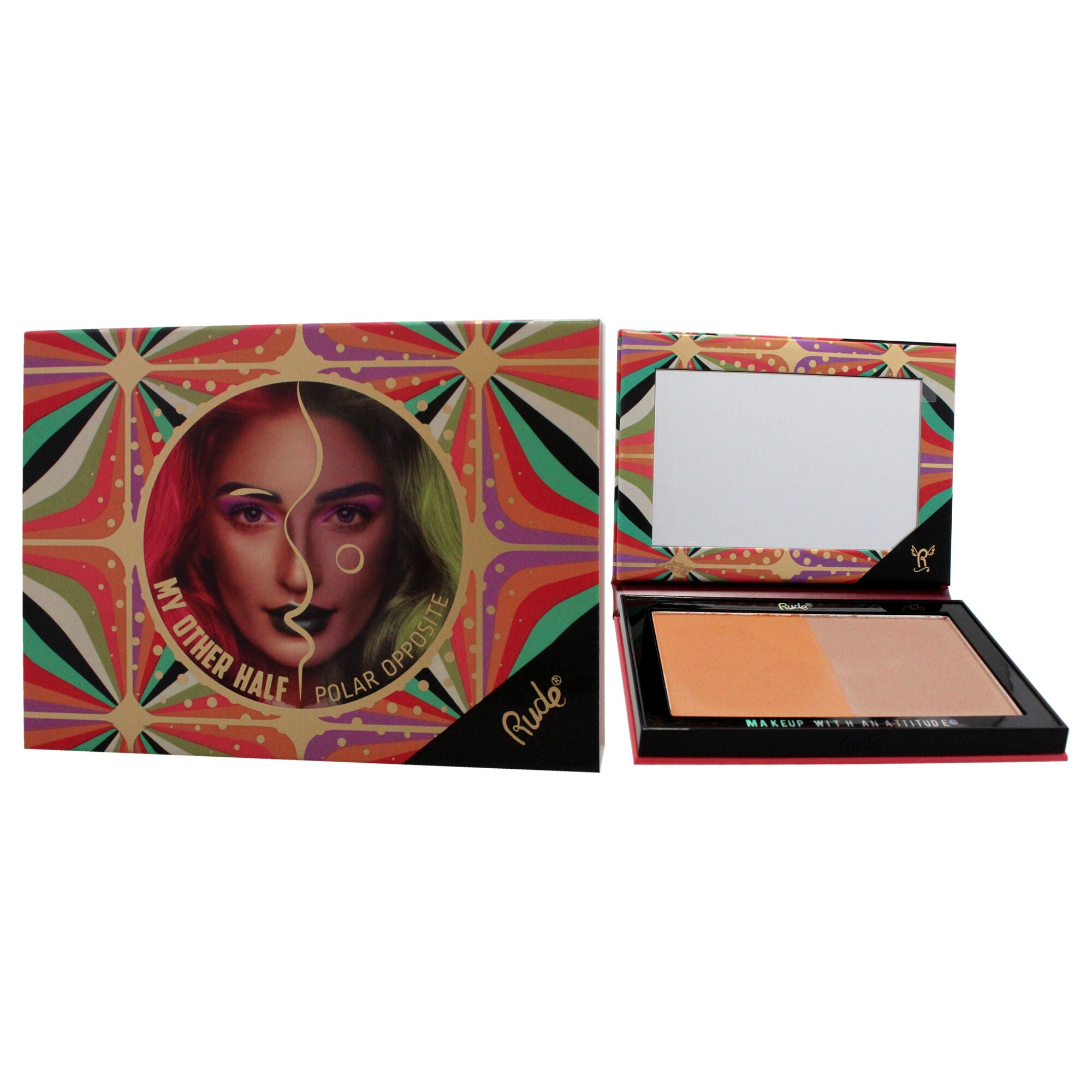 My Other Half Duo Shade Face Palette - Polar Opposite by Rude Cosmetics for Women - 0.4 oz Makeup, , alternate image number 7
