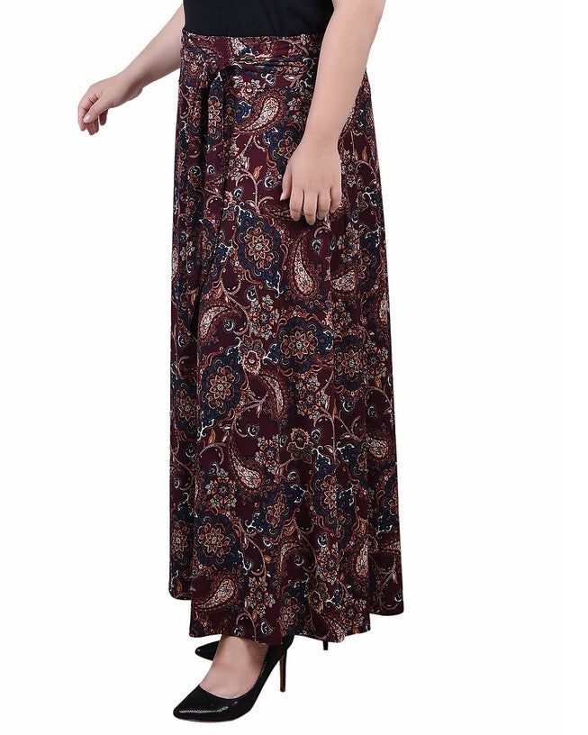 Maxi Skirt With Sash Waist Tie, , alternate image number null