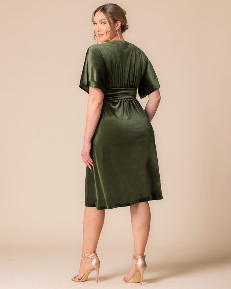 Angelic Velvet Cocktail Dress, Olive, alternate image number 1