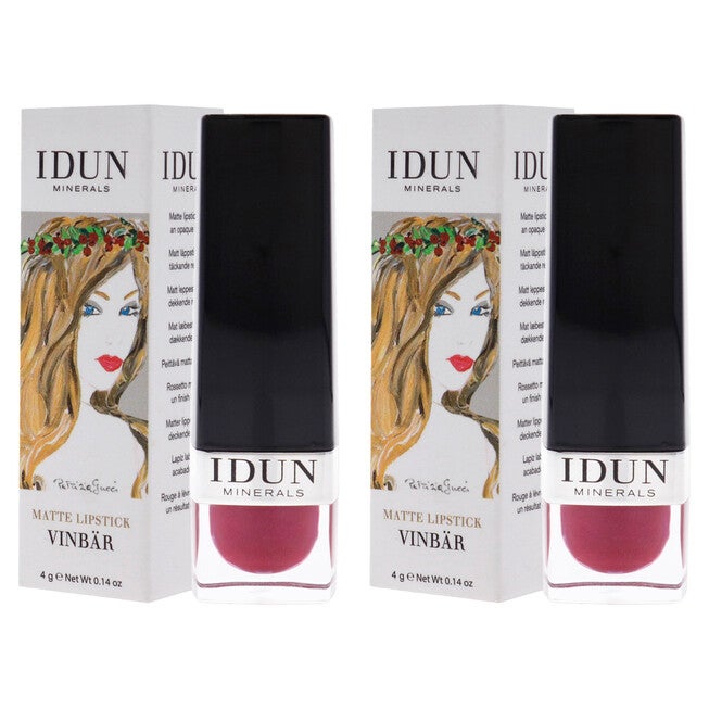 Matte Lipstick - 105 Vinbar by Idun Minerals for Women - 0.14 oz Lipstick - Pack of 2, See Description, alternate image number 2