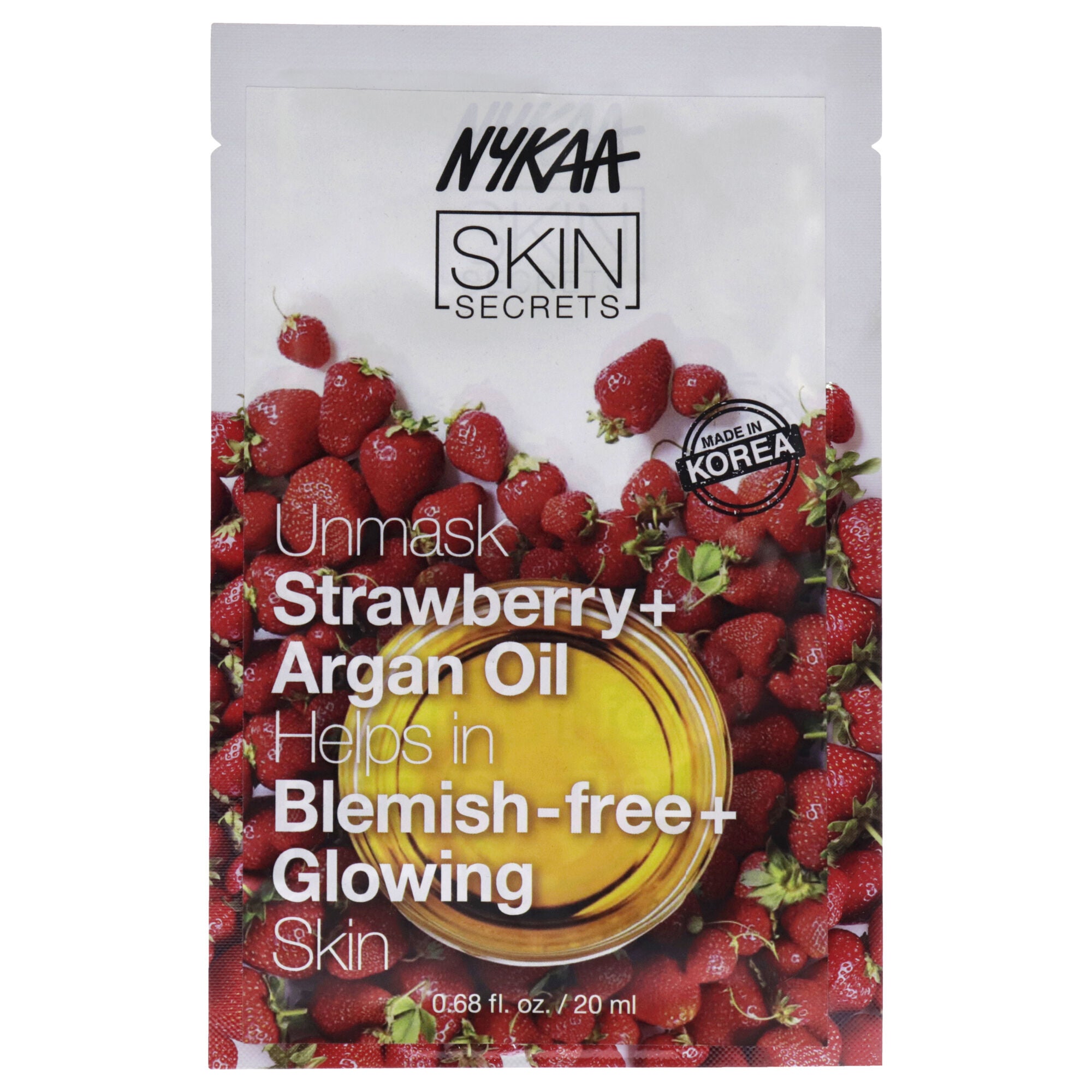 Skin Secrets Sheet Mask - Strawberry and Argan Oil by Nykaa Naturals for Women - 1 Pc Mask, See Description, hi-res image number 0