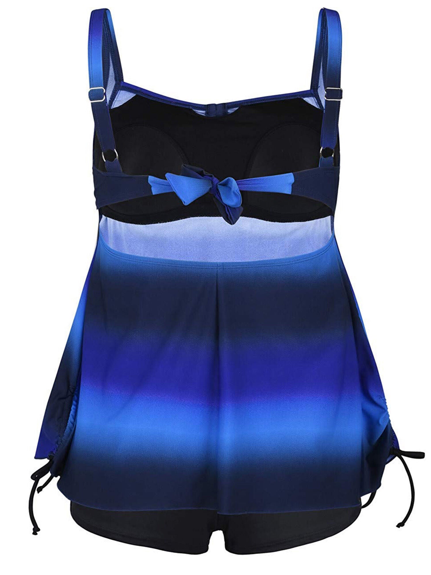 Ombre Striped Tankini Set, Blue / blue, alternate image number 1