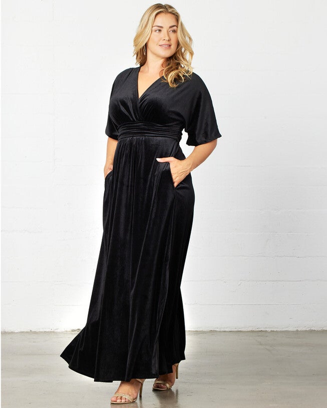 Verona Velvet Evening Gown, Onyx, hi-res image number null
