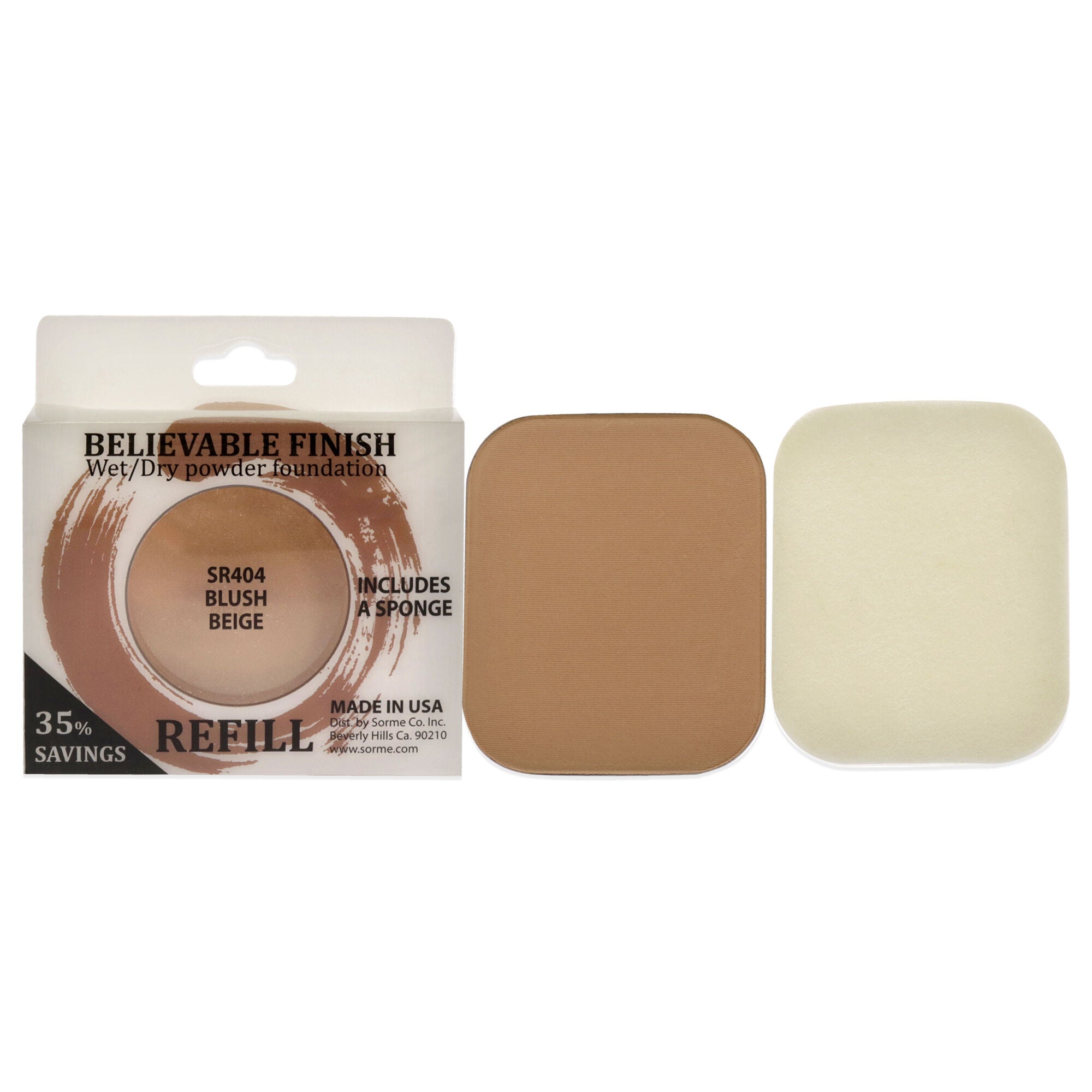 Believable Finish Powder Foundation - Blush Beige by Sorme Cosmetics for Women - 0.23 oz Foundation (Refill), See Description, hi-res image number 0