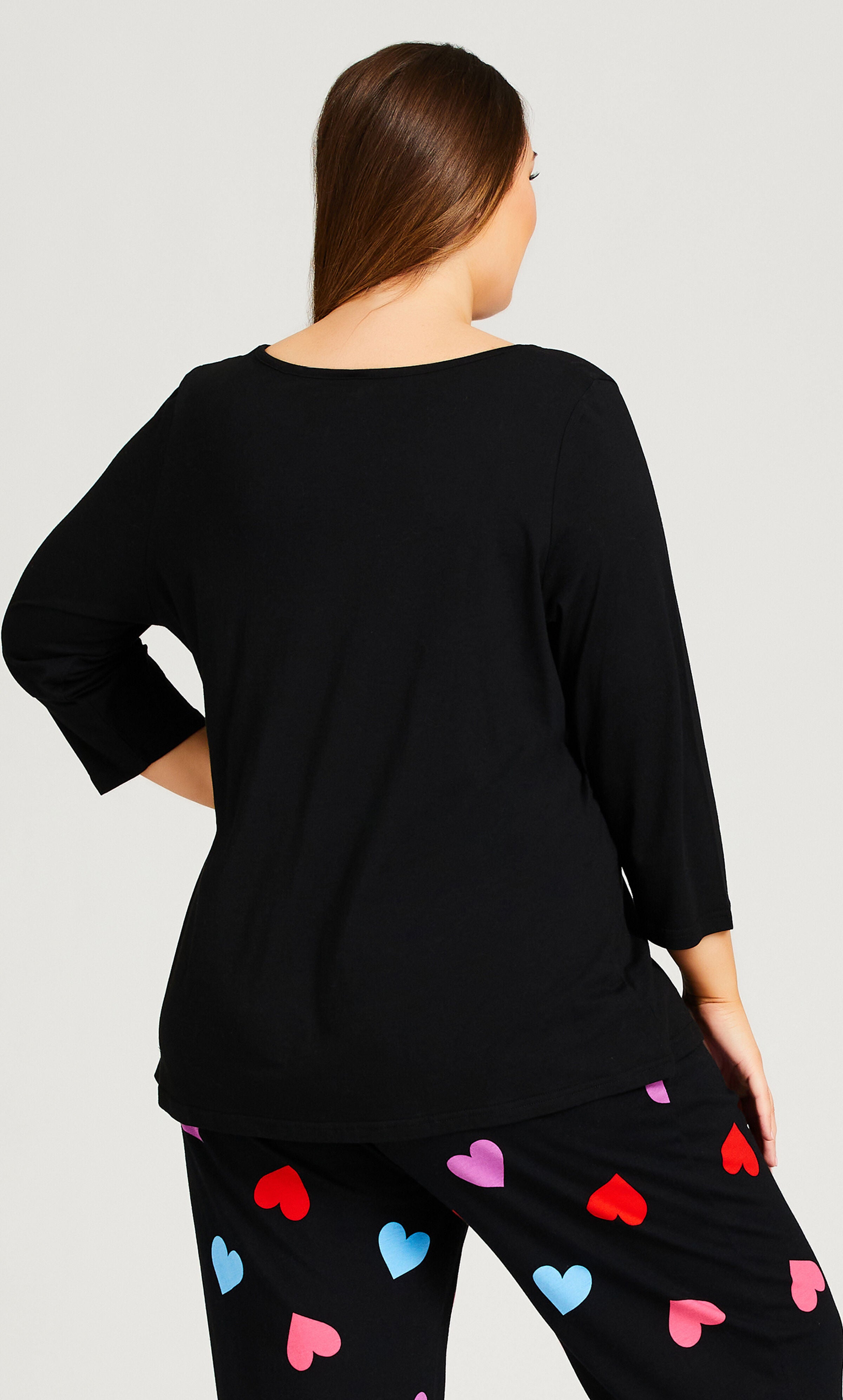 Heart Print Top - black, , alternate image number 2