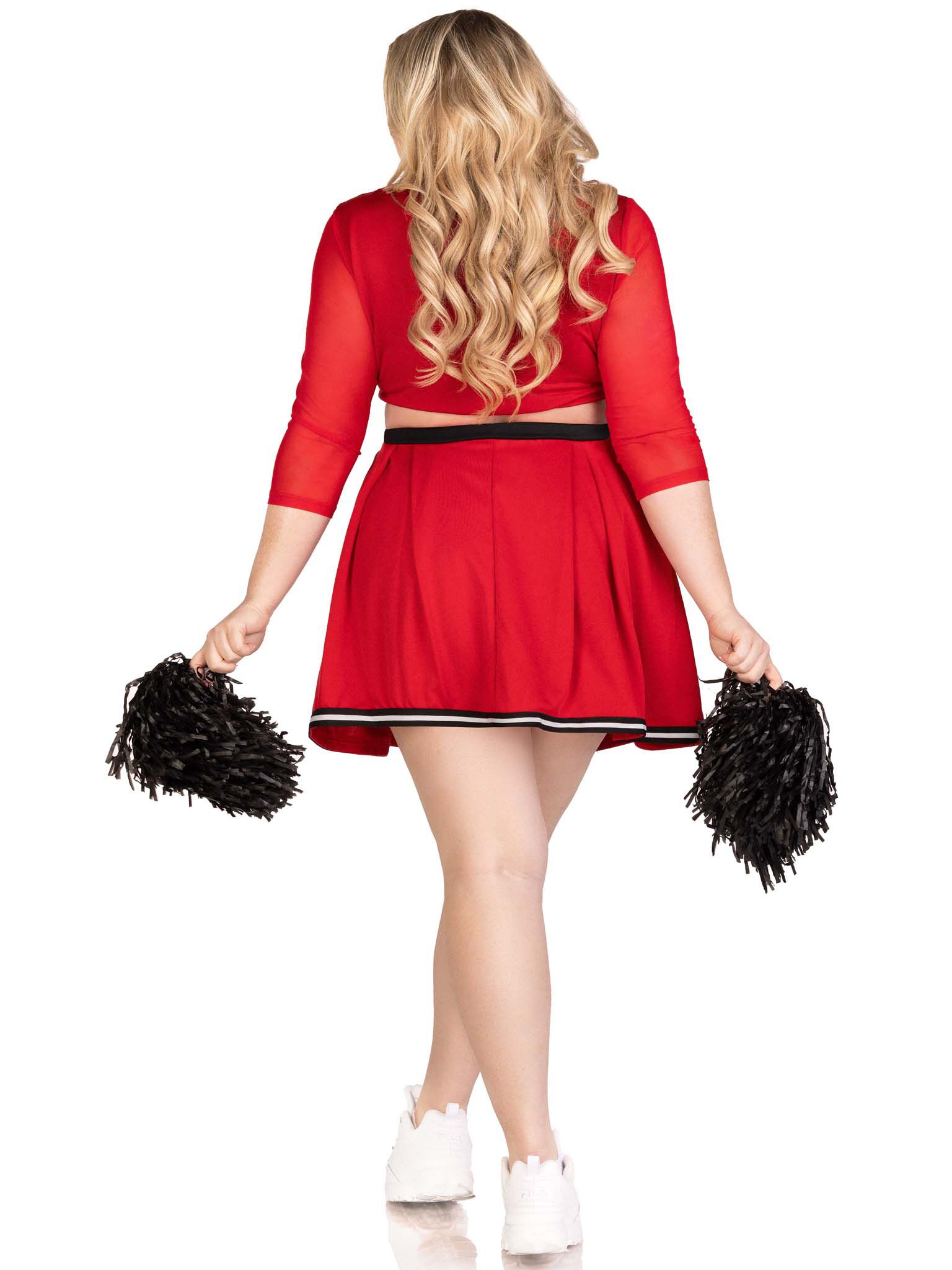 Varsity Cheerleader Costume, Red, alternate image number 3