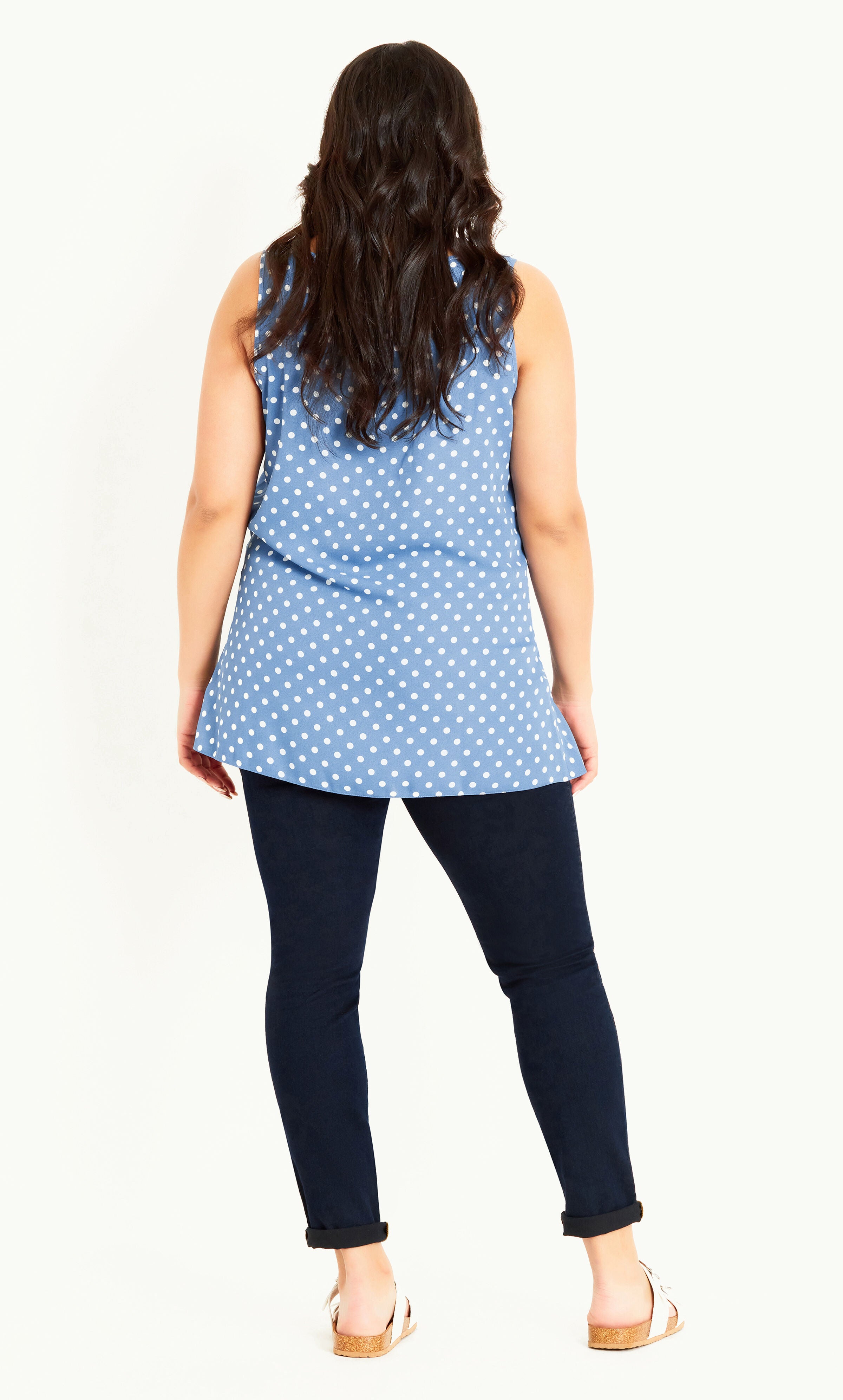 Spot Print Vest - blue, , alternate image number 4