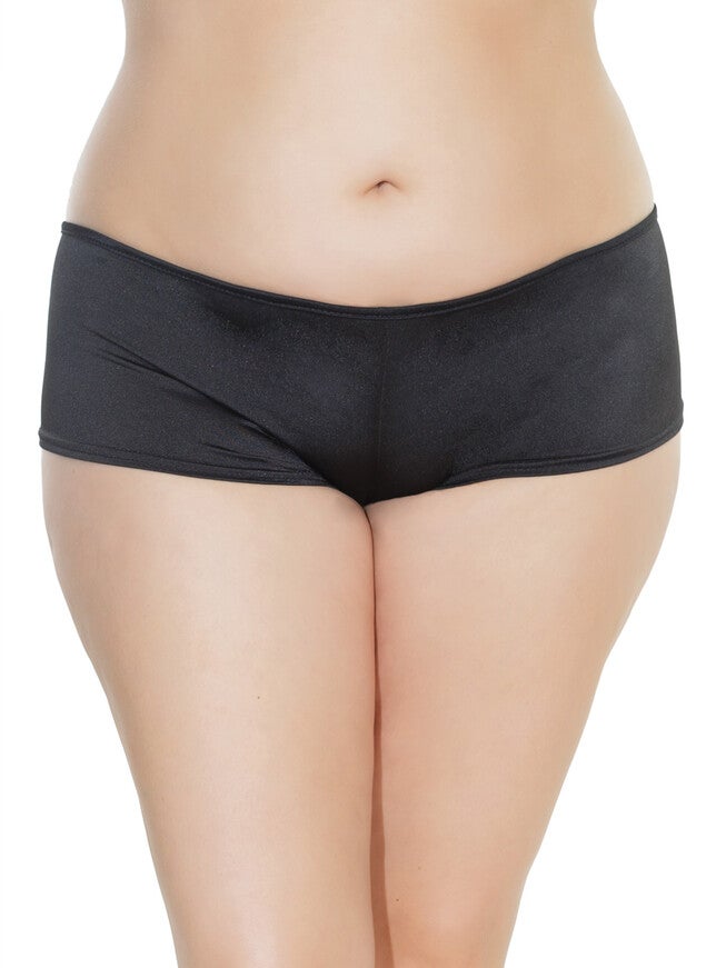 Stretch Low Rise Lycra Booty Shorts, Black, hi-res image number null