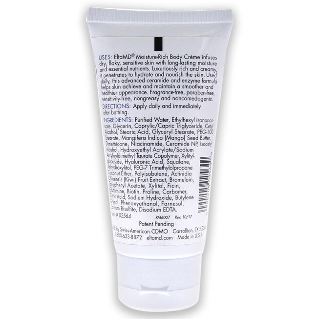 Moisture-Rich Body Creme by EltaMD for Unisex - 2 oz Body Cream, See Description, alternate image number 2