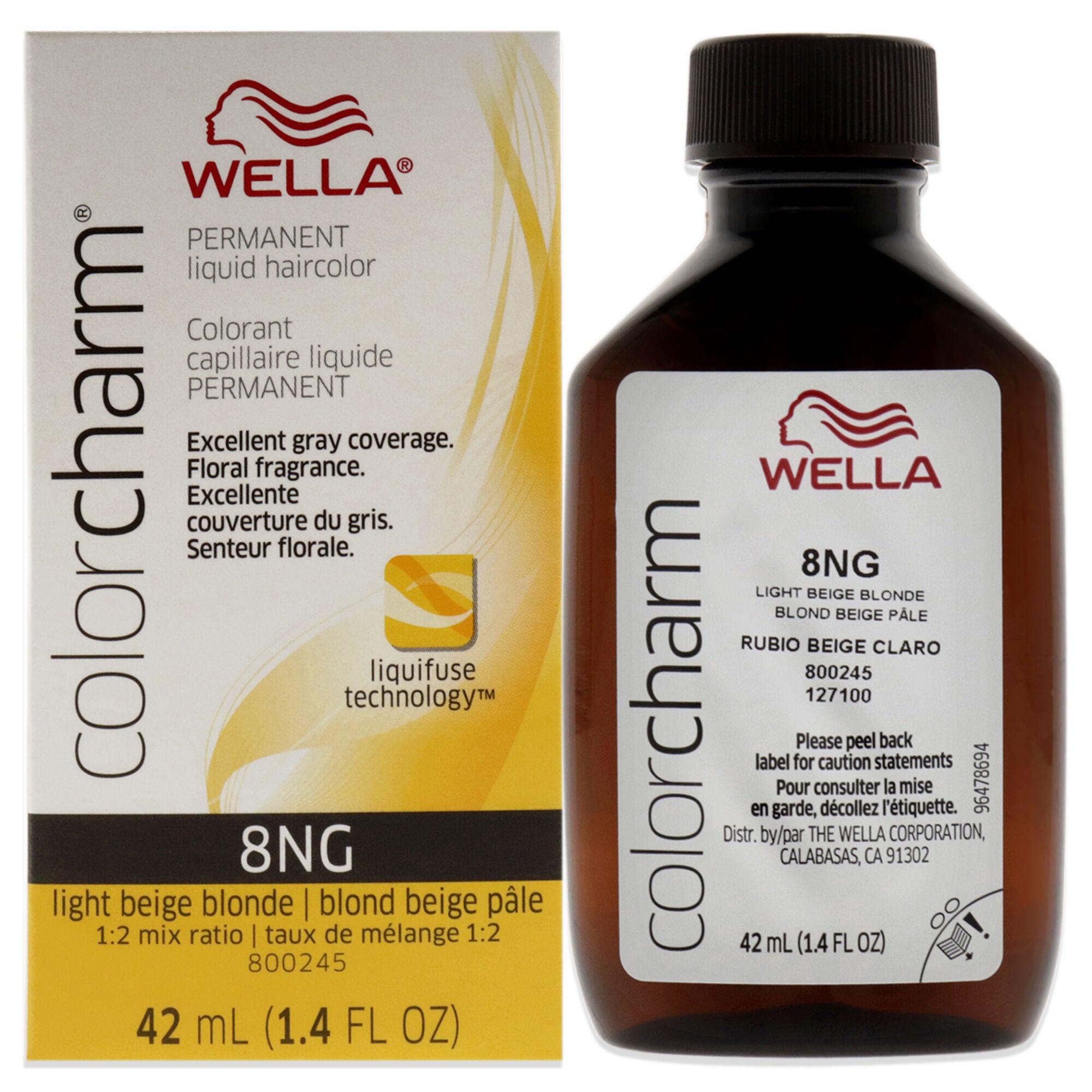 Color Charm Permanent Liquid Hair Color - 8NG Light Beige Blonde by Wella for Unisex - 1.42 oz Hair Color, See Description, hi-res image number 0
