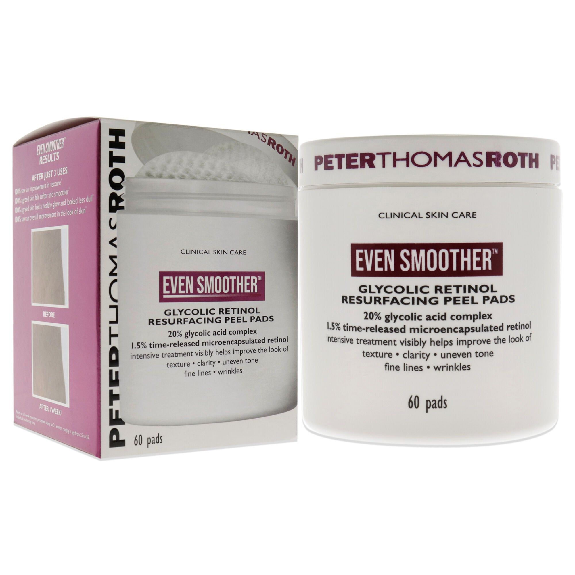 Even Smoother Glycolic Retinol Resurfacing Peel Pads by Peter Thomas Roth for Women - 60 Pads Treatment, , alternate image number 6