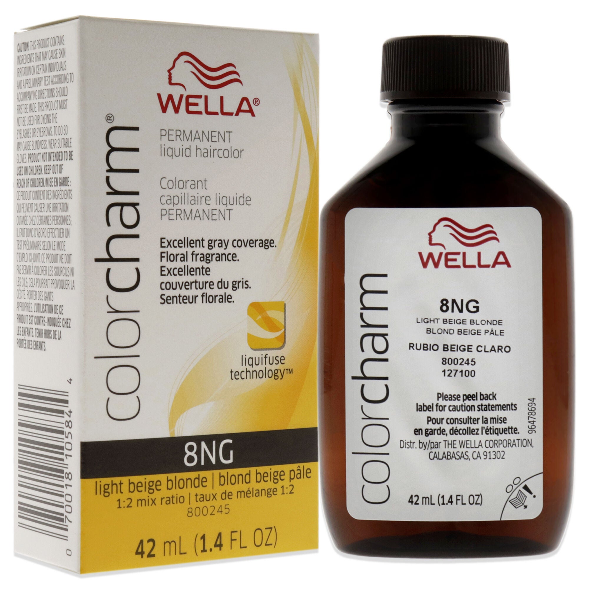 Color Charm Permanent Liquid Hair Color - 8NG Light Beige Blonde by Wella for Unisex - 1.42 oz Hair Color, See Description, alternate image number 2