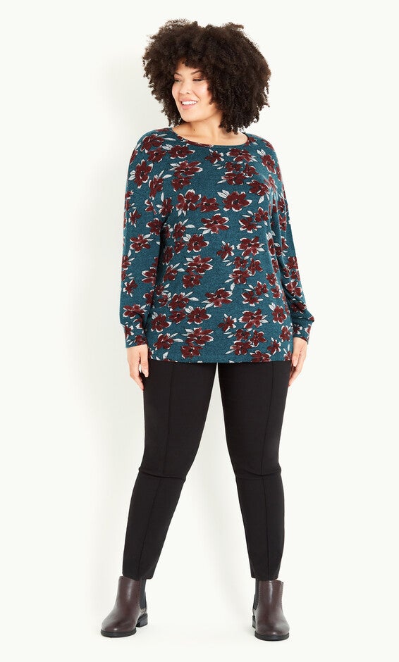 Soft Touch Floral Top - green, , alternate image number 2