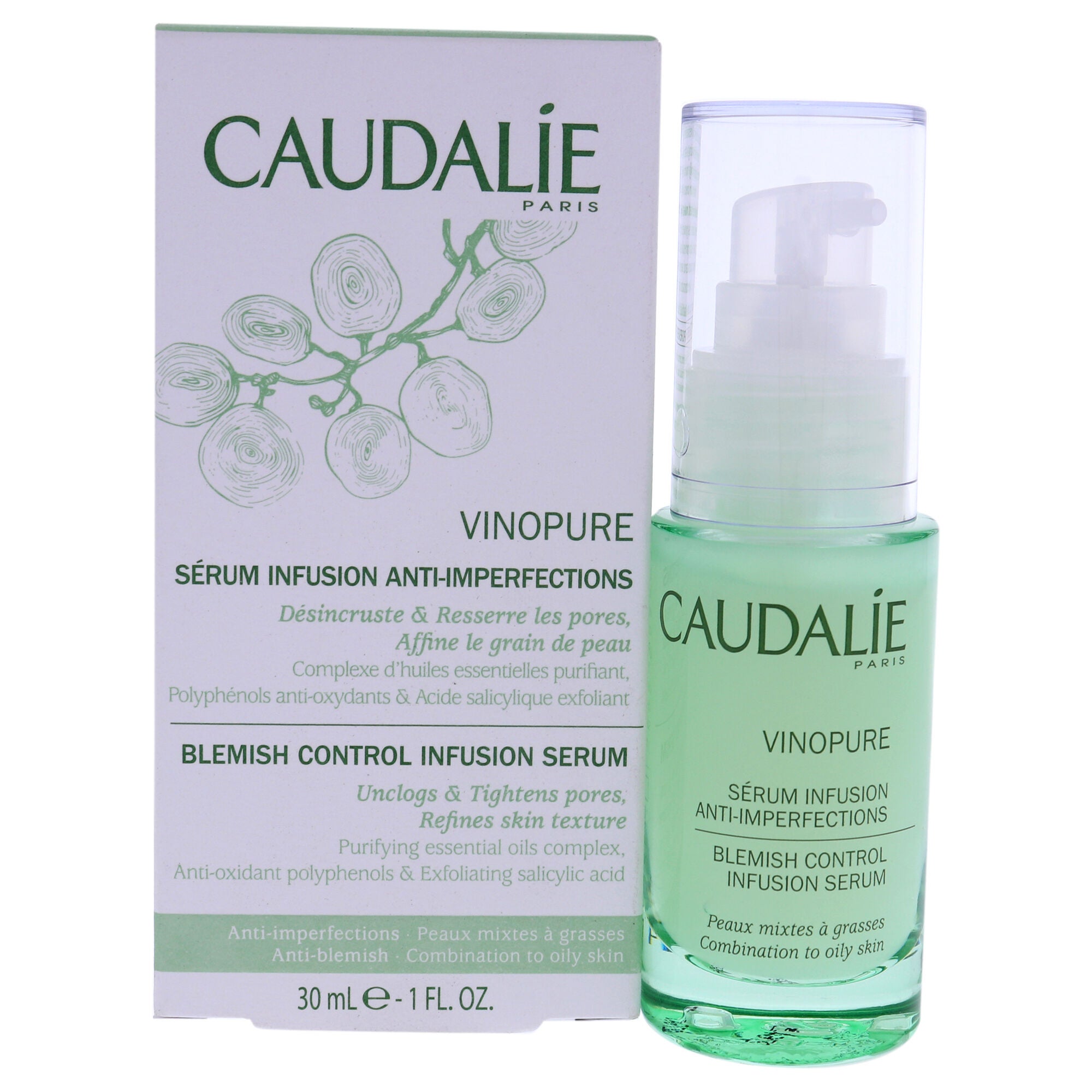 Vinopure Natural Salicylic Acid Pore Minimizing Serum by Caudalie for Unisex - 1 oz Serum, , alternate image number 5