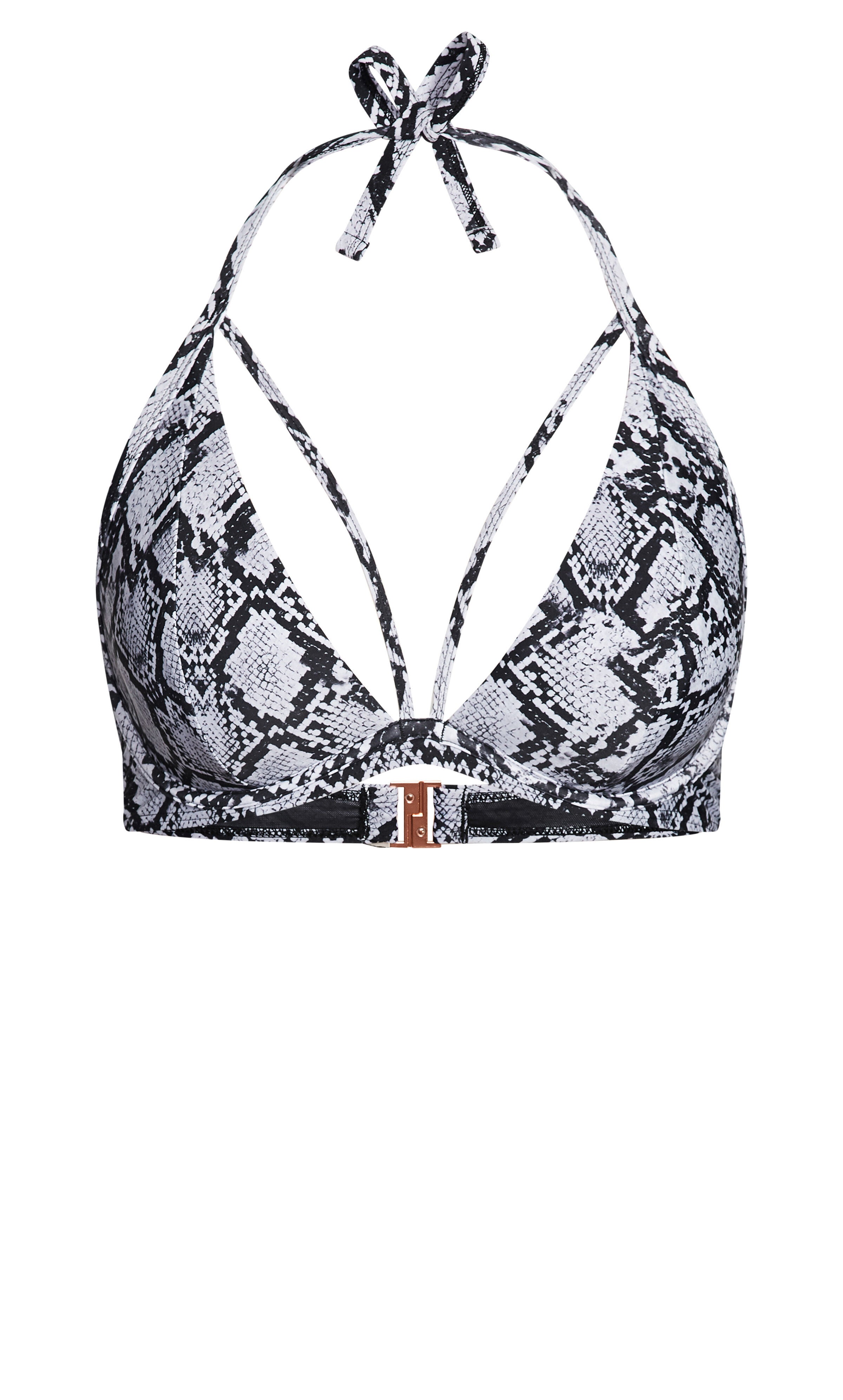 Greta Print Bikini Top - black snake, , alternate image number 3