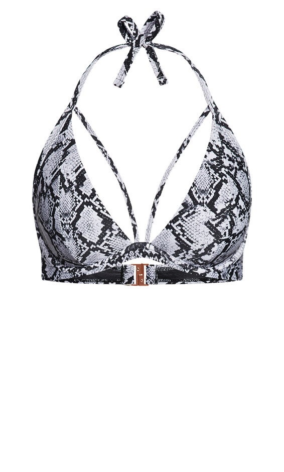 Greta Print Bikini Top - black snake, , alternate image number 3