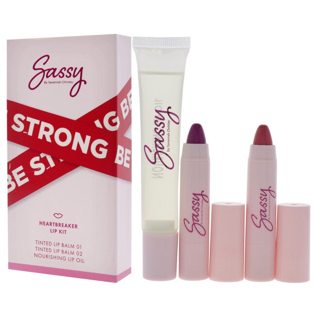 Breakup Collection Lip Kit - Heartbreaker by Sassy by Savannah Chrisley for Women - 3 Pc Nourishing Lip Oil, 2Pc Tinted Lip Balms, , alternate image number null