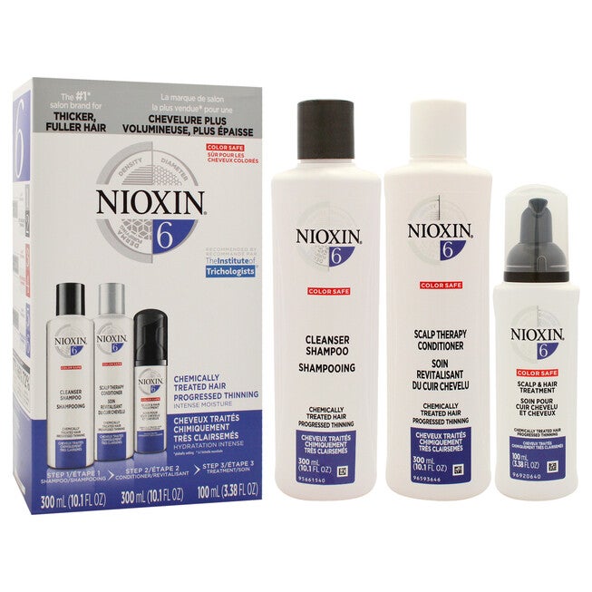 System 6 Kit by Nioxin for Unisex - 3 Pc 1 0.1oz Shampoo, 10.1oz Conditioner, 3.38oz Treatment, See Description, alternate image number 2