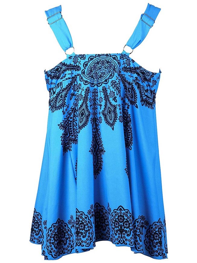 Retro Tie Tankini Set, Sky Blue / blue, alternate image number 1