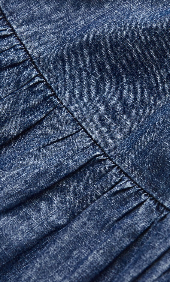 Denim Tier Skirt - dark denim, , alternate image number null
