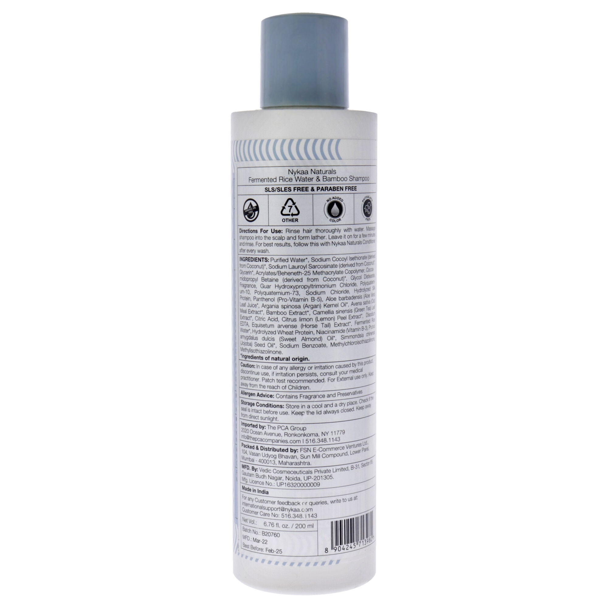 Shampoo - Fermented Rice Water and Bamboo by Nykaa Naturals for Women - 6.76 oz Shampoo, , alternate image number 4