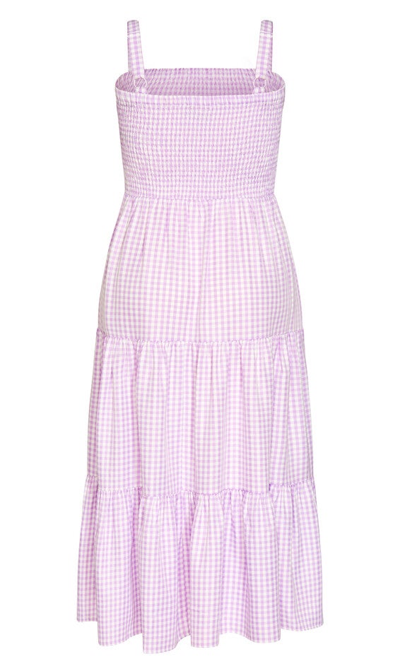 Gingham Maxi Dress - lavender, , alternate image number 4