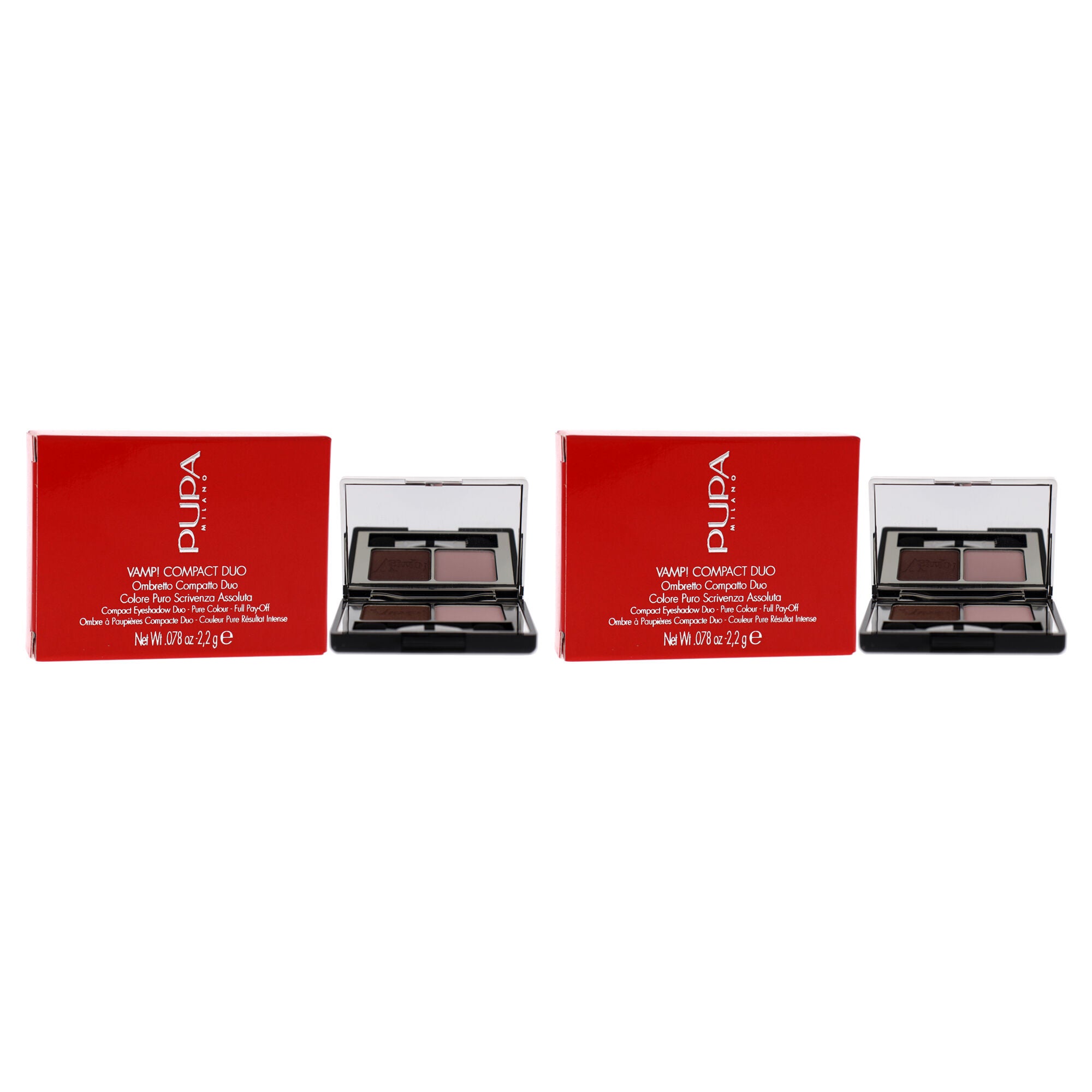 Vamp! Compact Duo Eyeshadow - 003 Soft Mauve by Pupa Milano for Women - 0.078 oz Eye Shadow - Pack of 2, See Description, alternate image number 2
