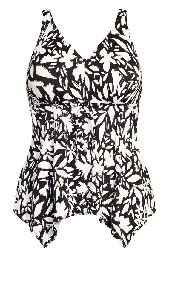 Sharkbite Print Tankini Top - white, , alternate image number 4