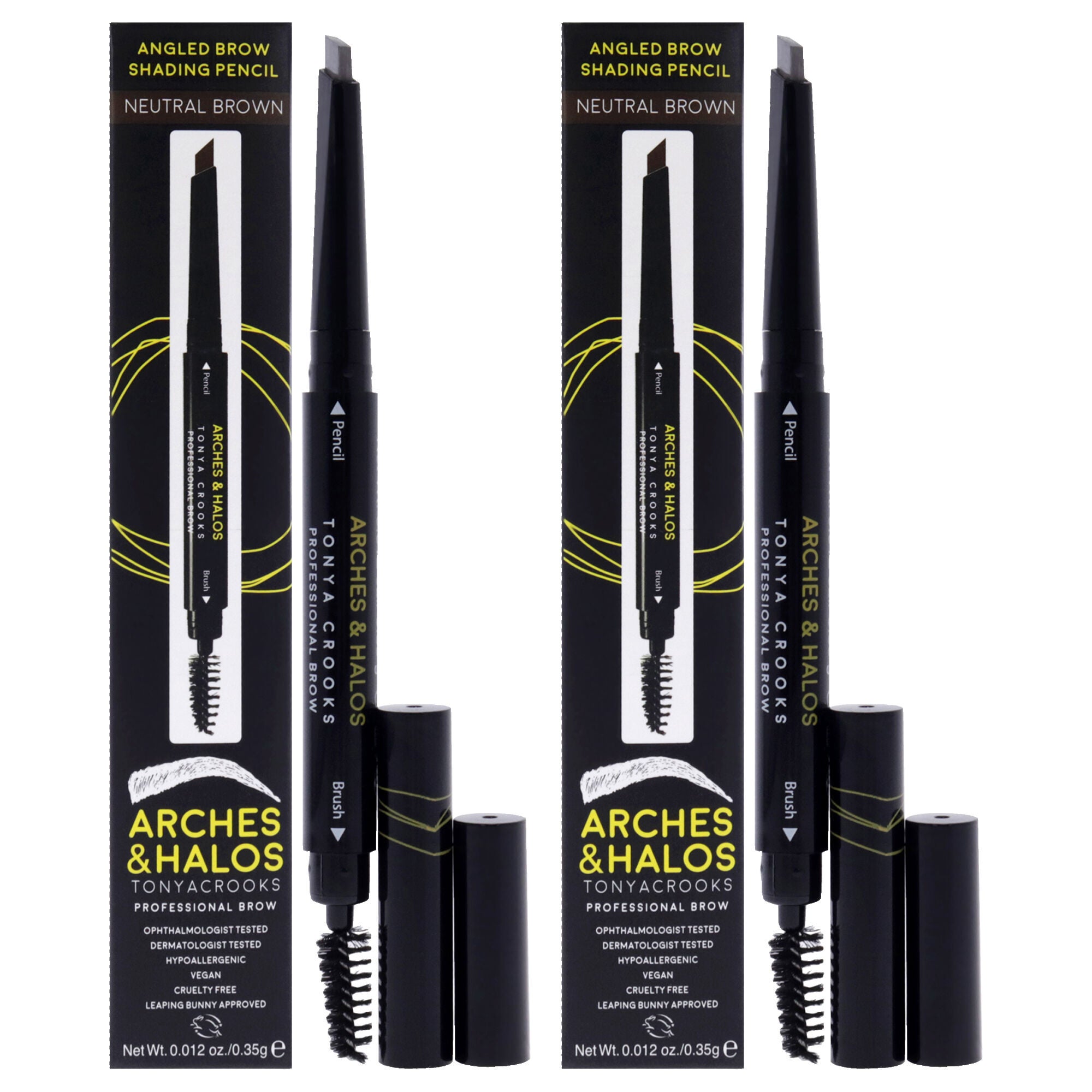 Angled Brow Shading Pencil - Neutral Brown by Arches and Halos for Women - 0.012 oz Eyebrow Pencil - Pack of 2, See Description, hi-res image number 0