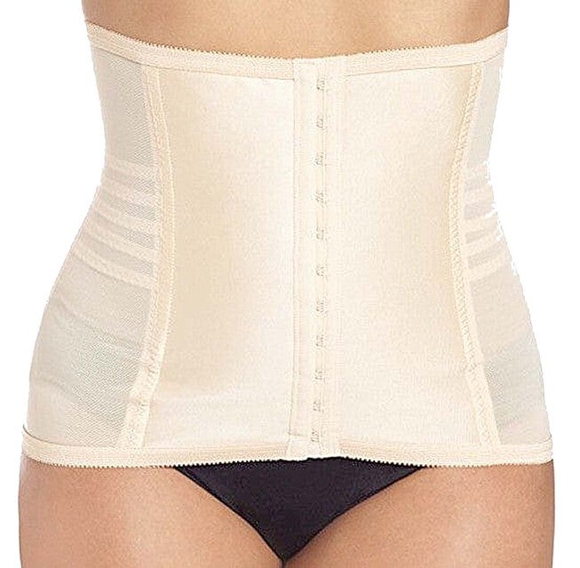 Satin Panel Waist Cincher, Black, hi-res image number null