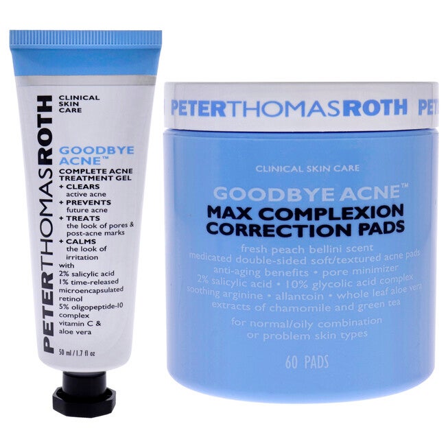 Goodbye Acne Treatment Pair by Peter Thomas Roth for Women - 2 Pc 1.7oz Complete Acne Treatment Gel, 60 Max Complexion Correction Pads, See Description, alternate image number 1