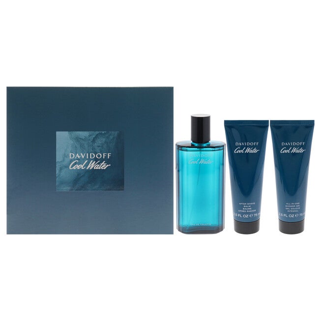 Cool Water by Davidoff for Men - 3 Pc Gift Set 4.2oz EDT Spray, 2.5oz Shower Gel, 2.5oz After Shave Balm, NA, hi-res image number null