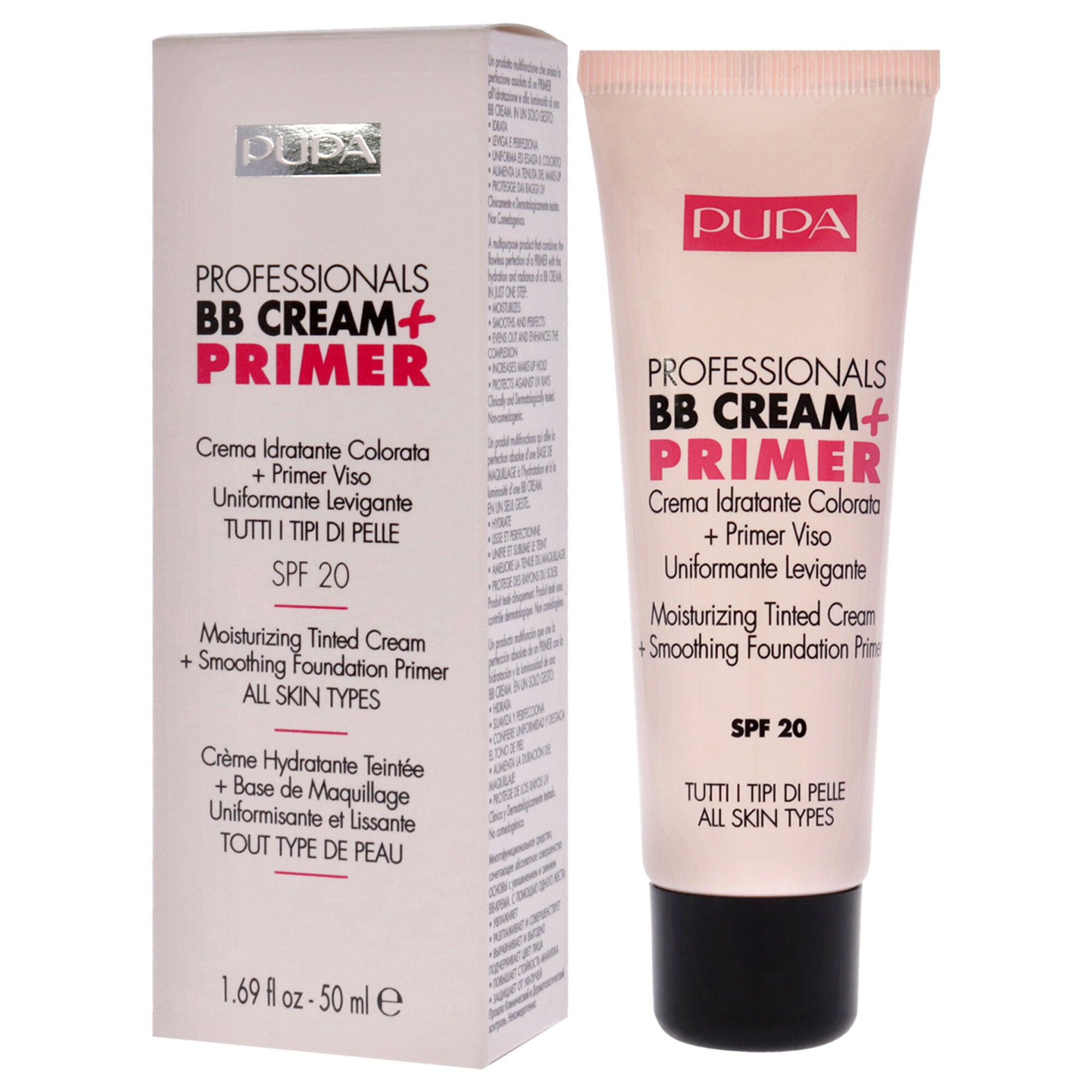 Professionals BB Cream Plus Primer SPF 20 - 001 Nude - All Skin Types by Pupa Milano for Women - 1.69 oz Makeup, See Description, alternate image number 3
