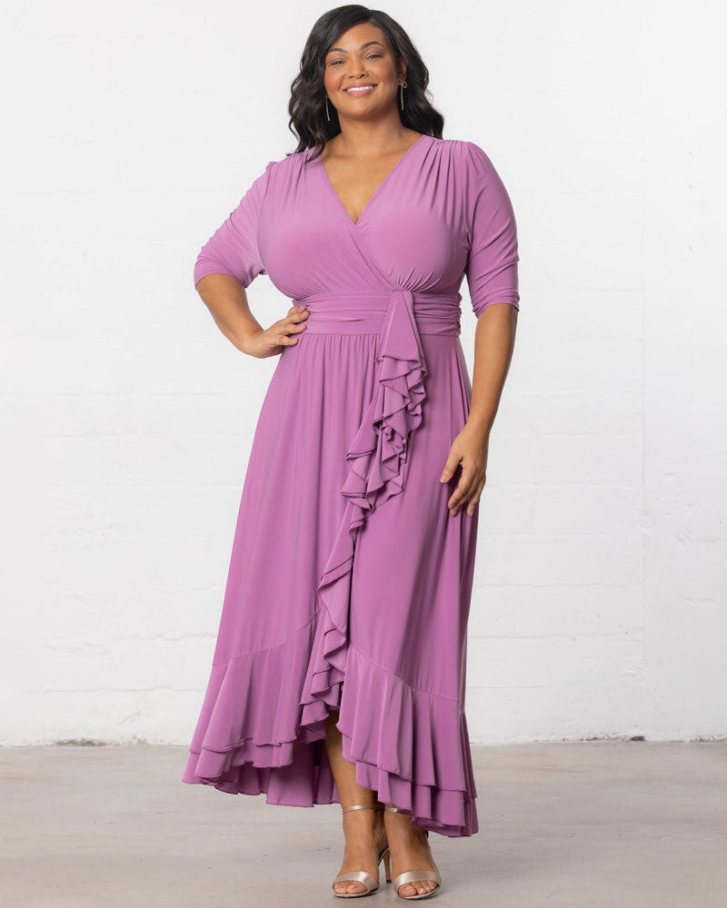 Veronica Ruffled Evening Gown, Lilac, alternate image number 2