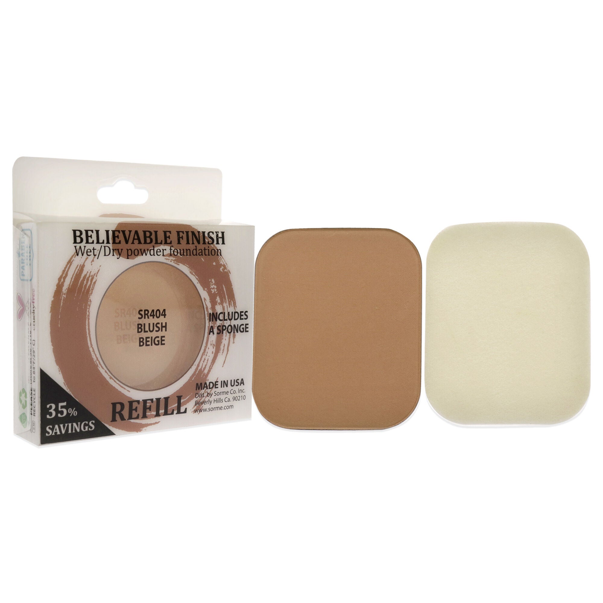 Believable Finish Powder Foundation - Blush Beige by Sorme Cosmetics for Women - 0.23 oz Foundation (Refill), See Description, alternate image number 1