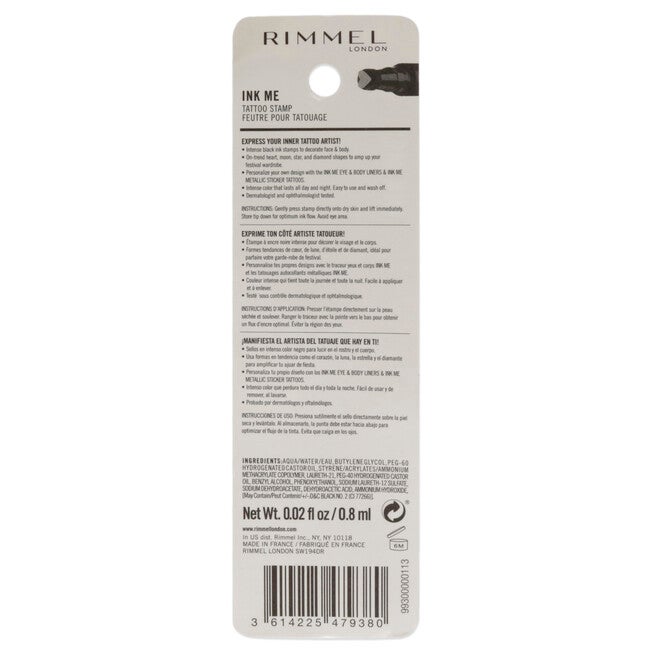 Ink Me Tatto Stamp Eyes and Body - 001 Black Heart Shape by Rimmel London for Women - 0.02 oz Eyeliner, See Description, alternate image number 2