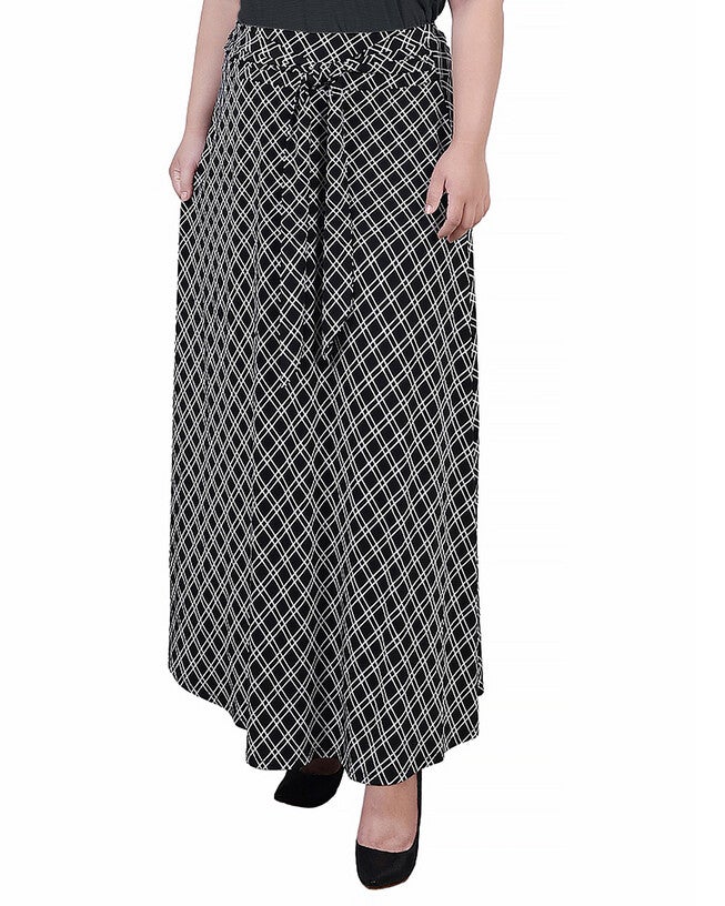 Maxi Skirt With Sash Waist Tie, BlackWhiteDiamond, hi-res image number null