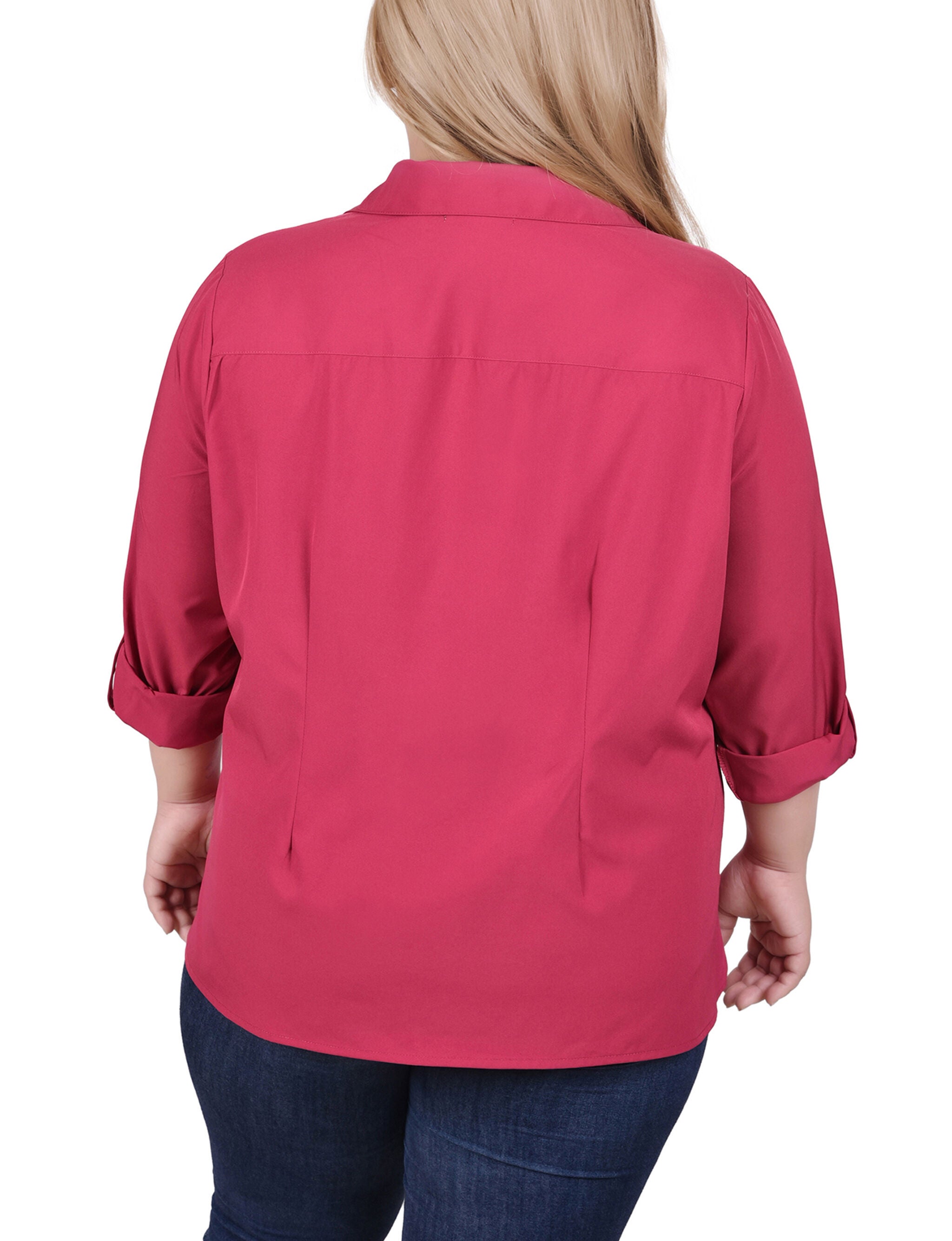 3/4 Roll Tab Blouse With Pockets, , alternate image number 4