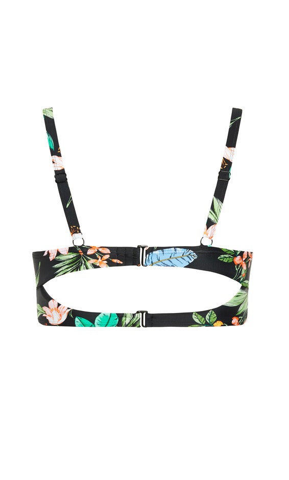 Izzy Print Bikini Top - tropical foliage, , alternate image number null