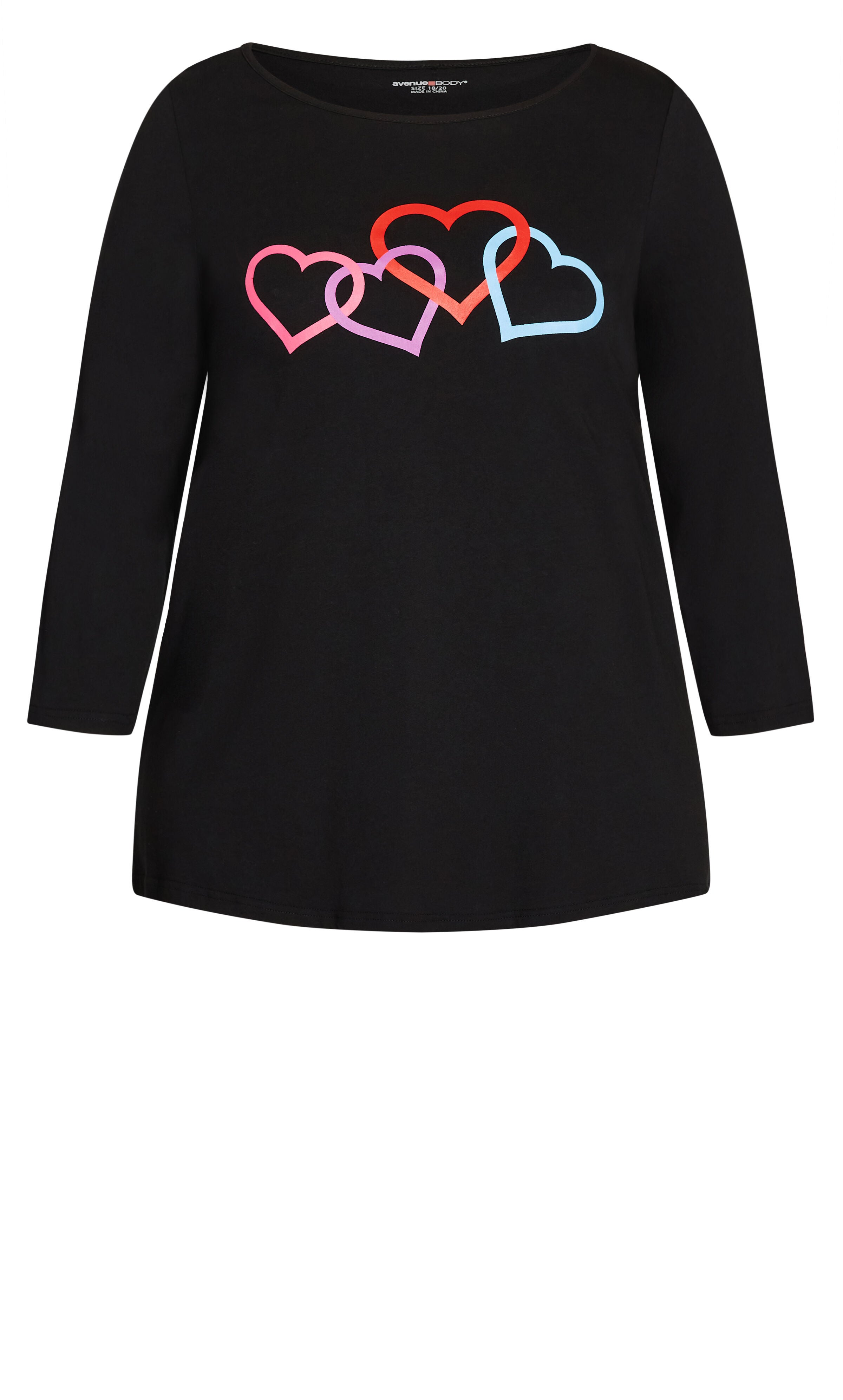 Heart Print Top - black, , alternate image number 4
