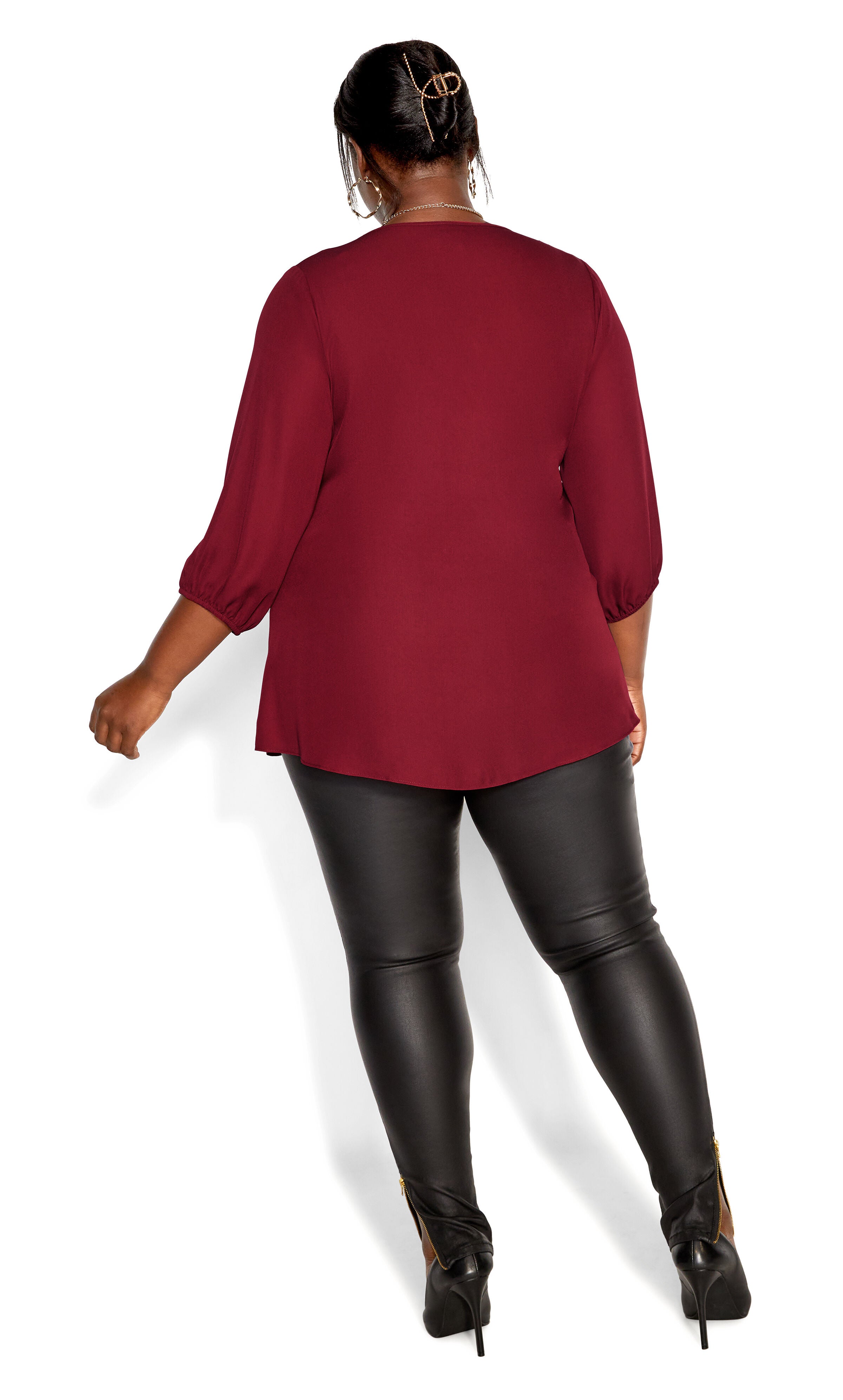 Sexy Fling Elbow Sleeve Top - ruby, , alternate image number 4