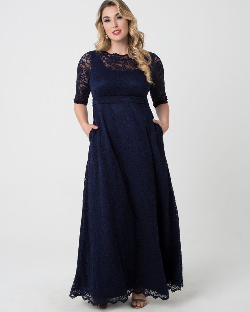 Leona Lace Gown, Nocturnal Navy, alternate image number 2