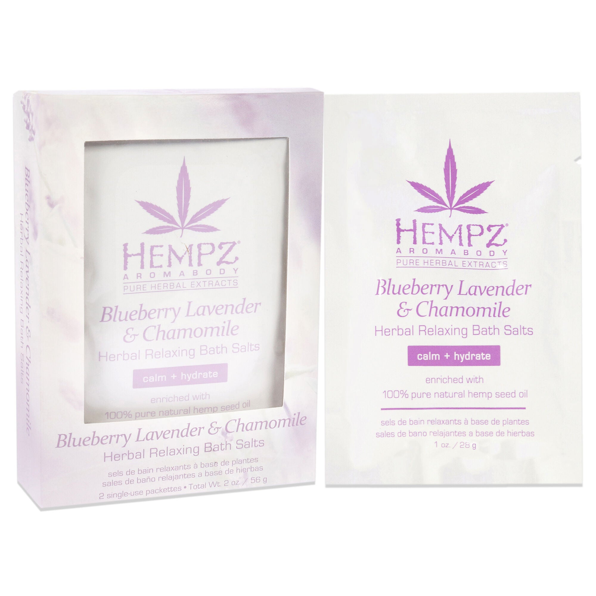 Aromabody Blueberry Lavender and Chamomile Herbal Relaxing Bath Salts by Hempz for Unisex - 2 x 1 oz Bath Salt, , alternate image number 6